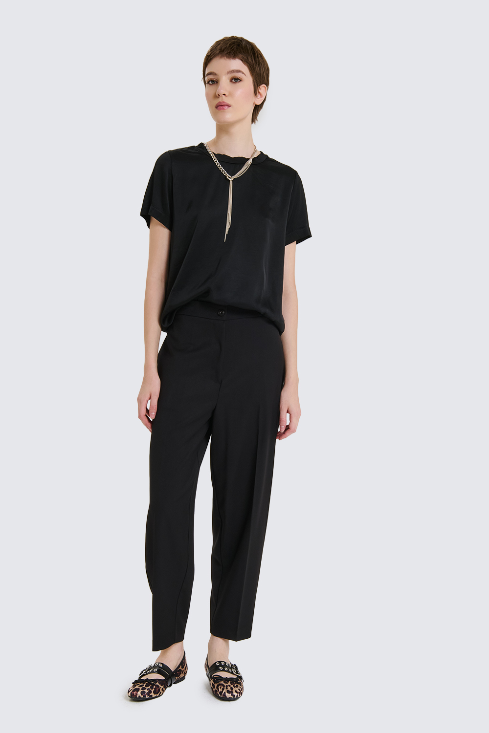 Black Colour - Bcmilano Barrel Pant 41109 - Grey Stripe main image 1